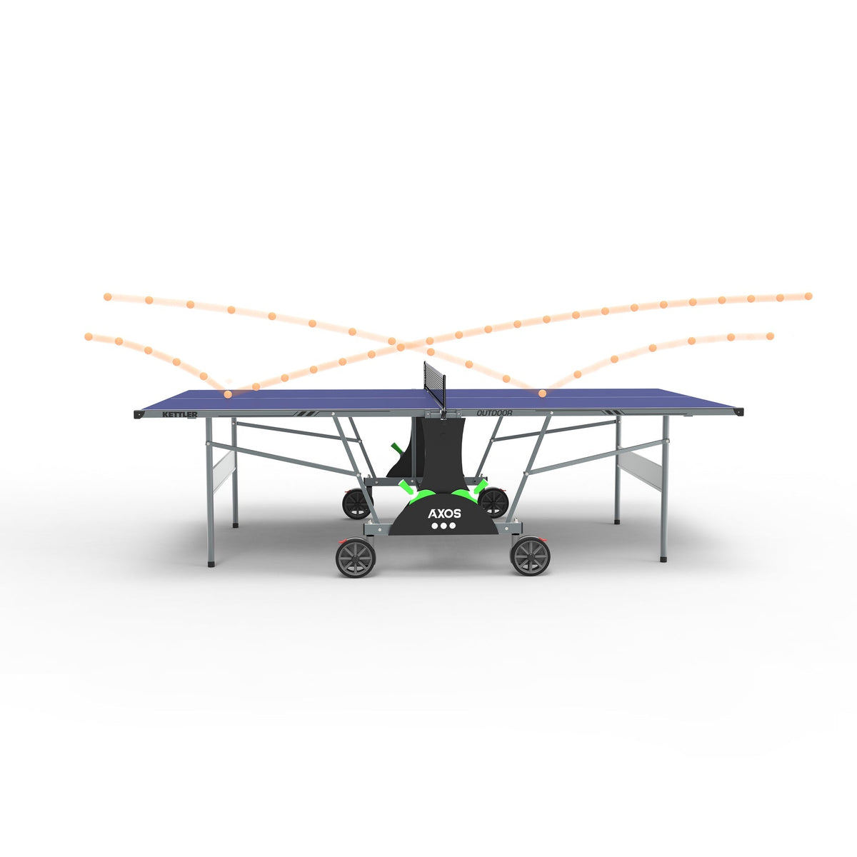 Kettler Axos Outdoor Table Tennis Table 2Player Bundle Ping Pong Champs
