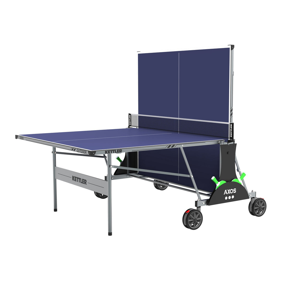 Kettler Axos Outdoor Table Tennis Table 2Player Bundle Ping Pong Champs