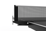 Close-up of a table tennis net on a white background