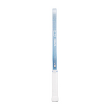 White golf club shaft with blue pattern on a white background