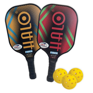 HALO Pickleball Set - 2 Paddles, 3 Balls and a Convenient shoulder bag